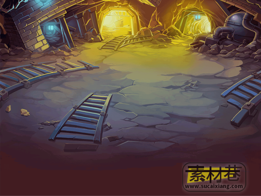 ​2D横版回合制游戏战斗地图场景素材