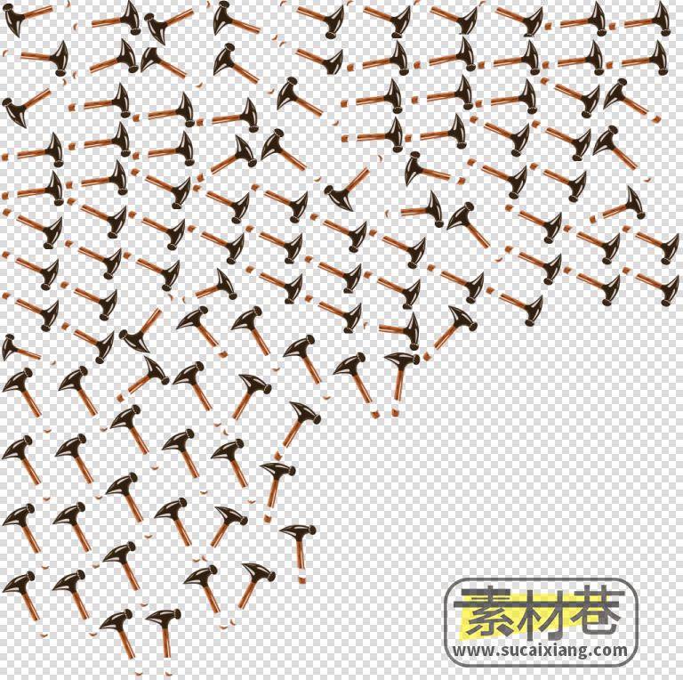2D雨伞平底锅锤子苍蝇拍常用生活物品游戏素材