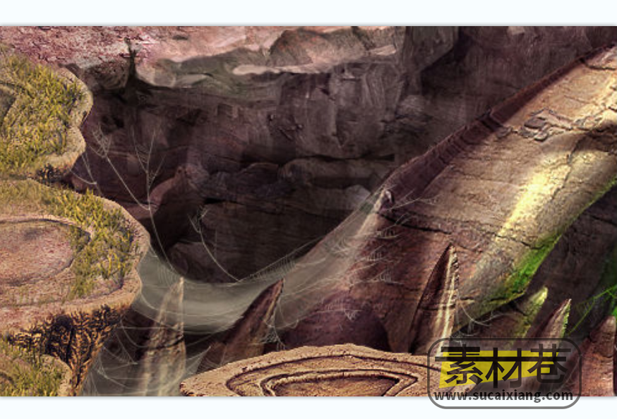 2.5D恐怖的山路游戏地图场景素材