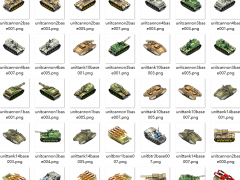 2D战争策略游戏坦克装甲车素材