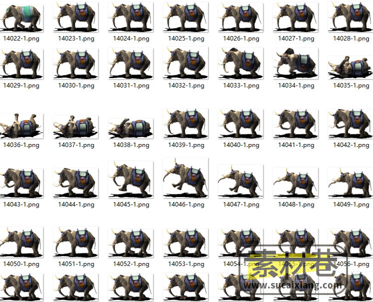 2D老虎大象动画序列帧游戏素材