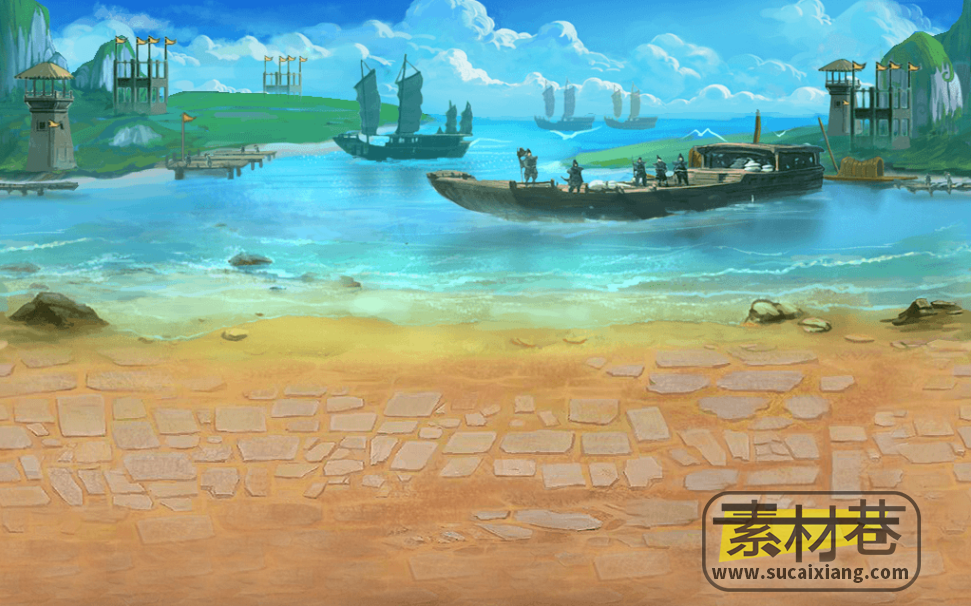 2D三国文字游戏地图场景素材
