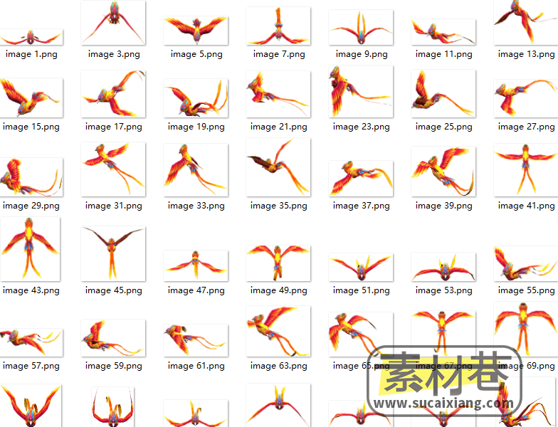 2D彩色飞鸟动画游戏素材