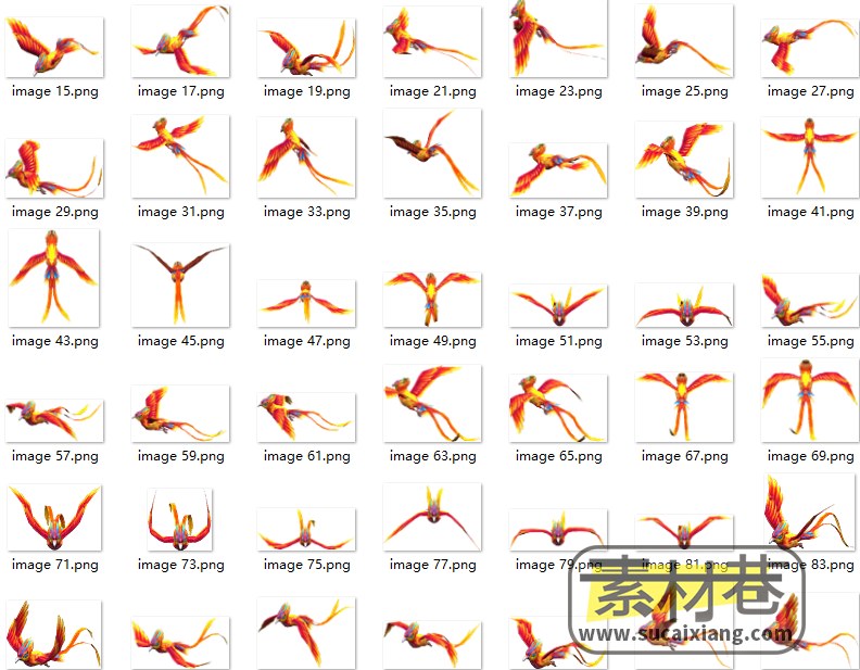 2D彩色飞鸟动画游戏素材