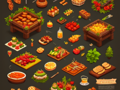 AI食物美食游戏素材